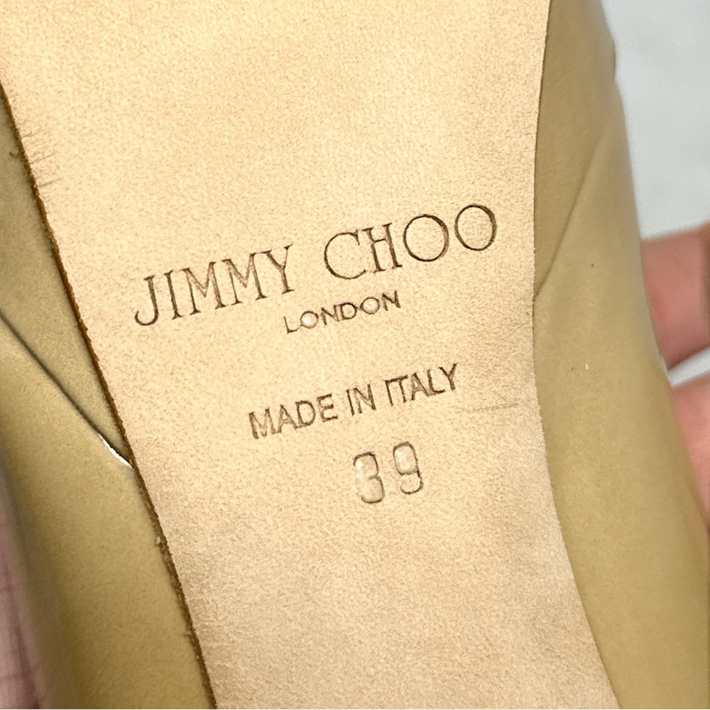 NEW Jimmy Choo Cosmic Patent Leather Platform Stiletto Heel Pumps Nude Sexy 39 - Picture 10 of 16